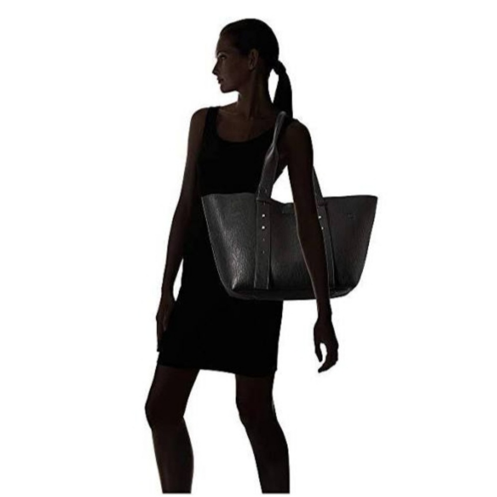 NEW Calvin Klein Large Sleek Textured Leather Bag - Picture 3 of 8